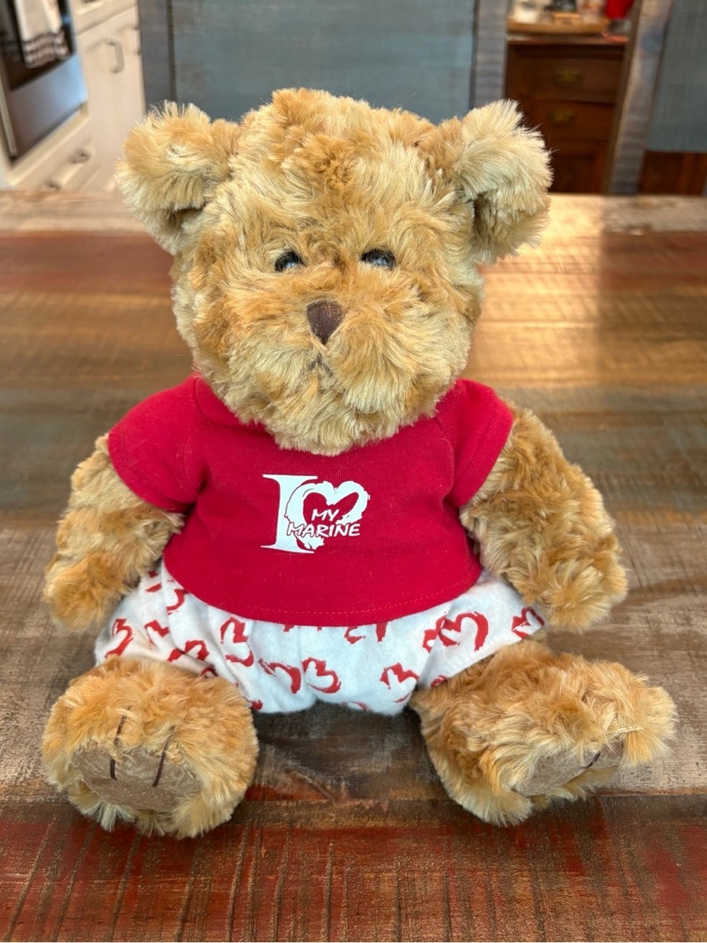 “I LOVE MY MARINE” Teddy BEAR with Removable PAJAMAS!